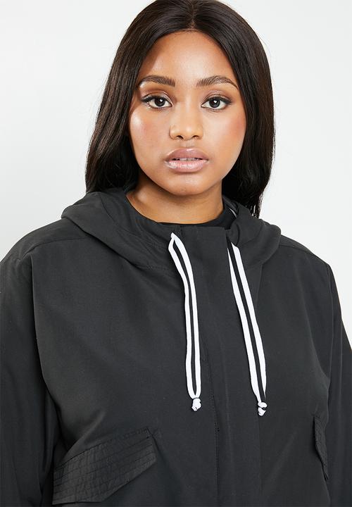 STYLE REPUBLIC PLUS - Tape detail parka - black