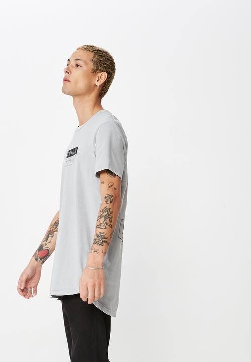 Cotton On - Longline scoop hem short sleeve tee - grey