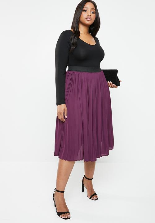 STYLE REPUBLIC PLUS - Pleated skirt - purple
