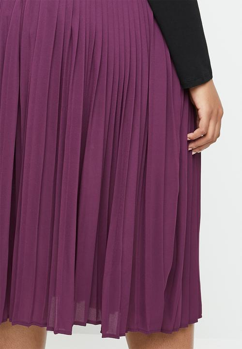 STYLE REPUBLIC PLUS - Pleated skirt - purple