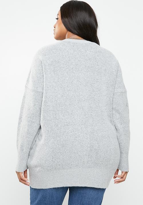 STYLE REPUBLIC PLUS - Oversized knit jersey - grey