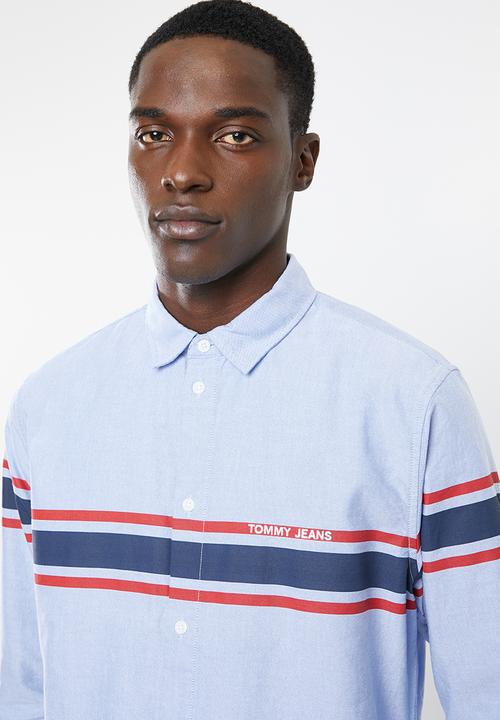 Tommy Hilfiger - Tjm placement stripe woven shirt - blue