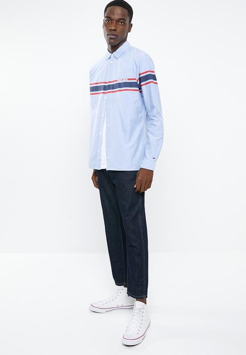 Tommy Hilfiger - Tjm placement stripe woven shirt - blue