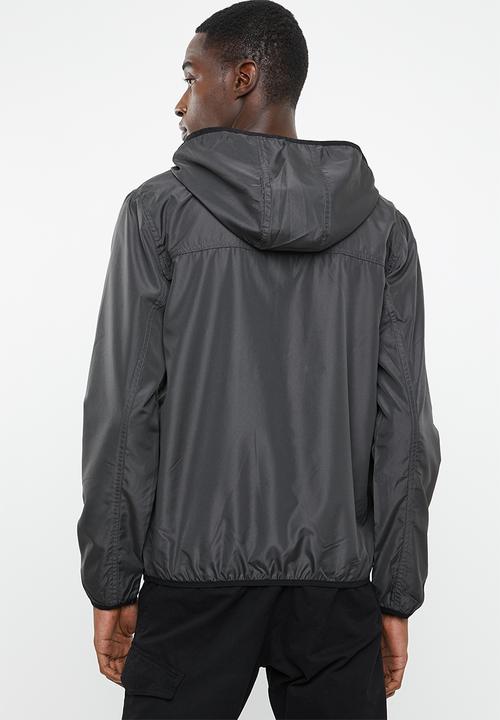 Brave Soul - Peppkb lightweight hooded windrunner - charcoal