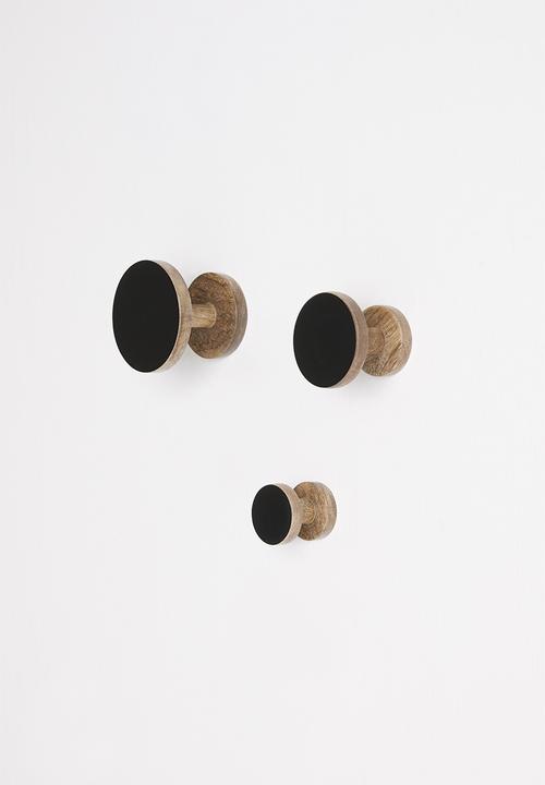 Sixth Floor - Mika hooks set of 3 - black