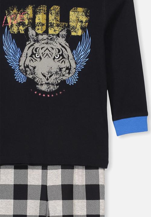 Cotton On - Long sleeve pyjama set - Black & Blue
