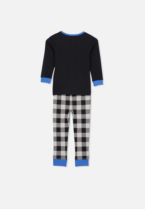 Cotton On - Long sleeve pyjama set - Black & Blue