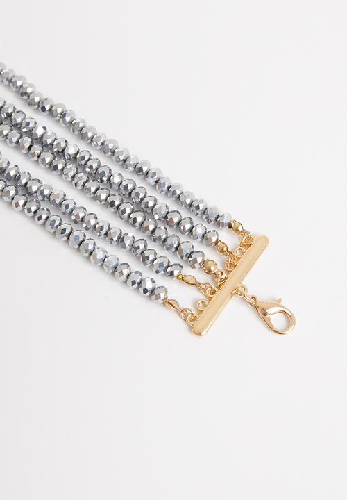STYLE REPUBLIC - Candace beaded necklace - silver