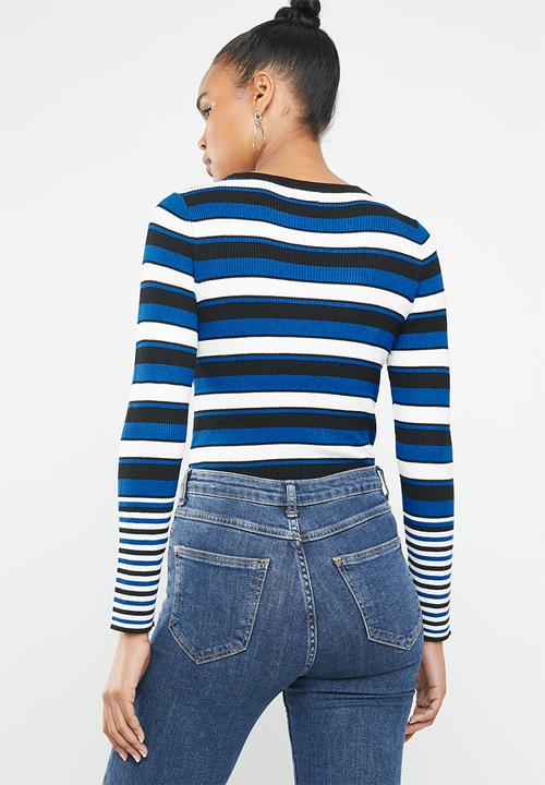 Jacqueline de Yong - Adrian long sleeve pullover top - multi