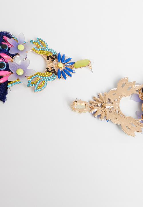 STYLE REPUBLIC - Ruby tassel earrings-multi