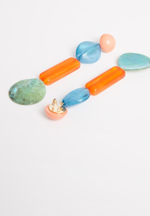 STYLE REPUBLIC - Statement earrings - blue & orange 