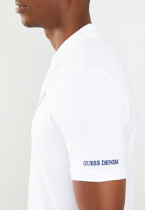 GUESS - Guess classic short sleeve polo - white & black 