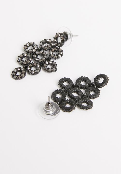 STYLE REPUBLIC - Circular statement earrings - black