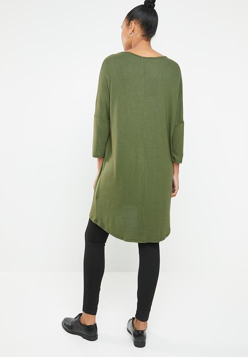 Vero Moda - Paya 3/4 V-neck long top - green