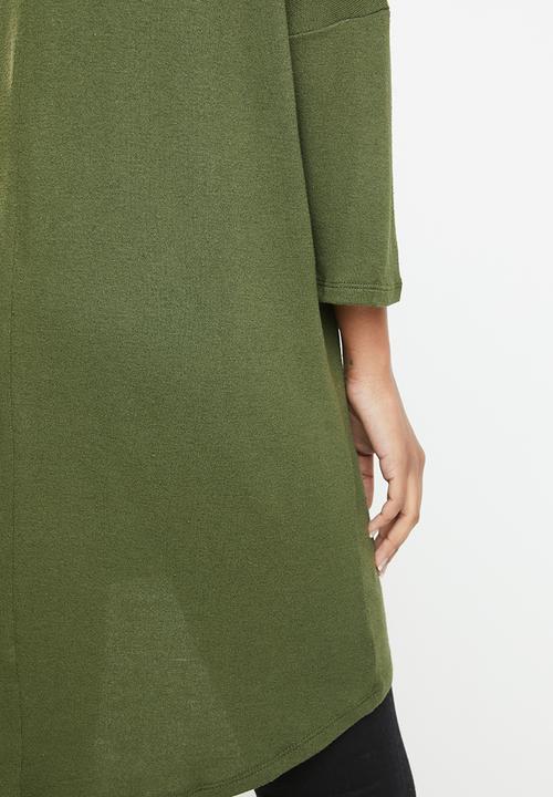 Vero Moda - Paya 3/4 V-neck long top - green