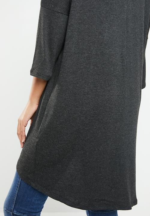 Vero Moda - Paya 3/4 V-neck long top - black