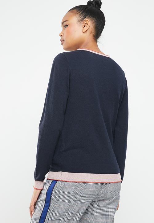 Vero Moda - Karis long sleeve o-neck knit - navy