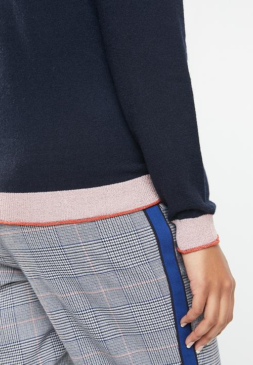 Vero Moda - Karis long sleeve o-neck knit - navy