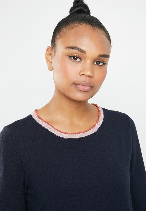 Vero Moda - Karis long sleeve o-neck knit - navy