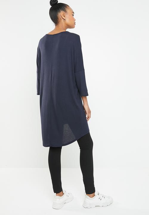 Vero Moda - Paya 3/4 V-neck long top - navy
