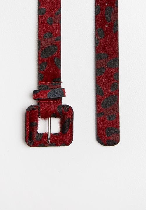 Superbalist - Leopard print belt - red & black