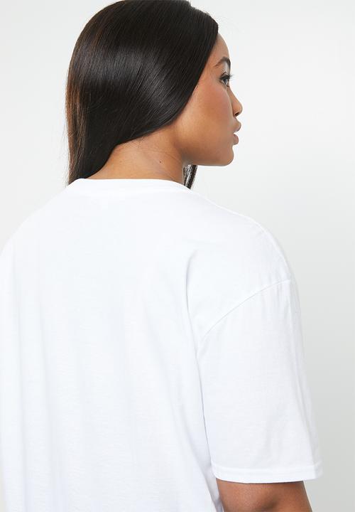 Missguided - Curve oversized T-shirt bad habits - white