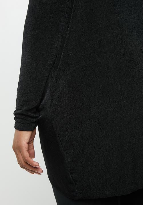 Missguided - Curve drape long sleeve top - black