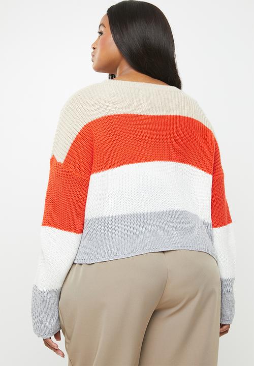 Missguided - Curve crew neck stripe jumper - multi