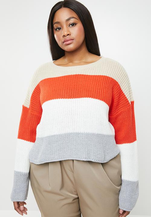 Missguided - Curve crew neck stripe jumper - multi