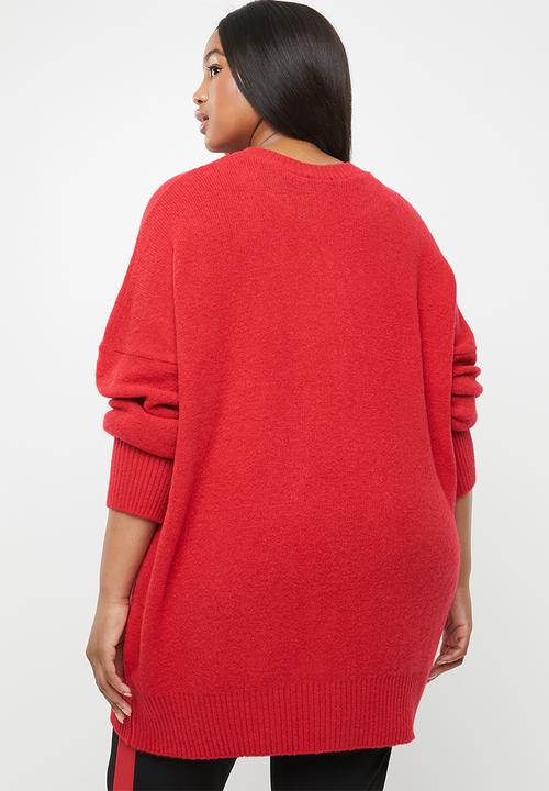 STYLE REPUBLIC PLUS - Oversized knit jersey - red
