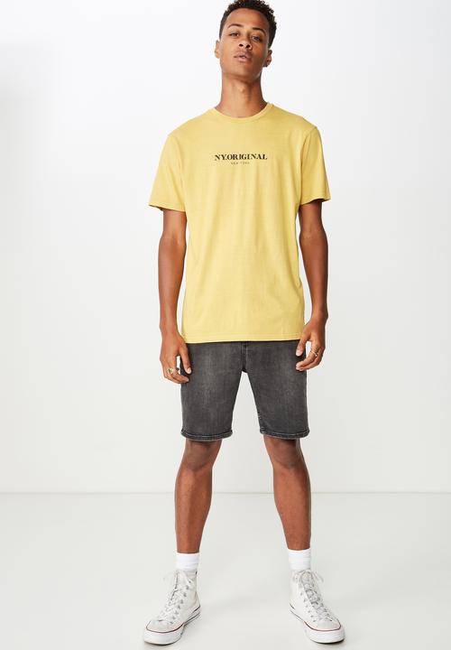 Cotton On - Tbar short sleeve urban tee - yellow
