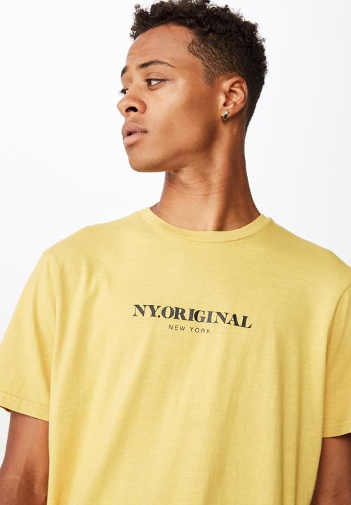 Cotton On - Tbar short sleeve urban tee - yellow
