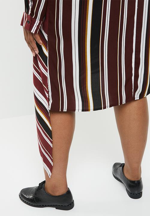 Superbalist - Asymmetrical shirt dress - stripe