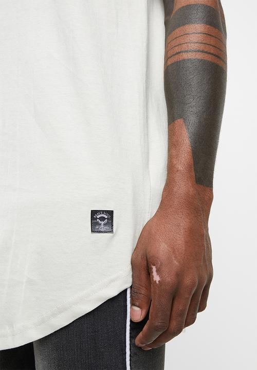 Brave Soul - Bladen longline short sleeve tee - beige 