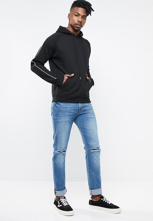 Brave Soul - Stigma hoodie - black & white 