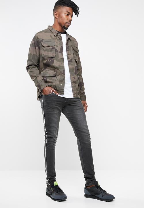 Superbalist - Skinny side stripe jeans - black