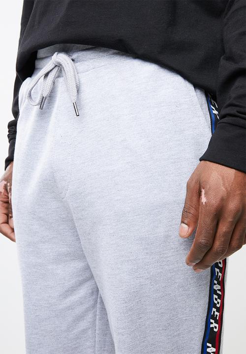 Superbalist - Slim fit printed tape sweatpant - grey