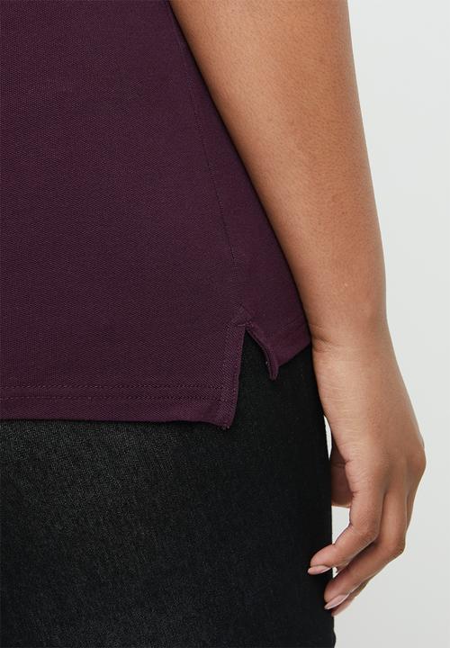 POLO - Plus size simone v neck golfer - burgundy