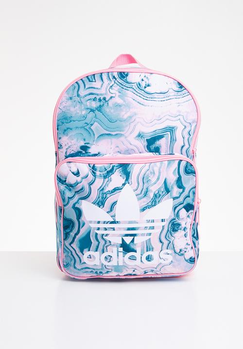 blue and pink adidas backpack