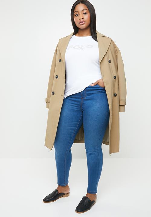 POLO - Plus size alana printed tee - white