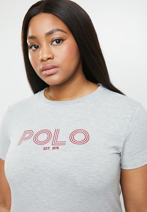 POLO - Plus size alana printed tee - grey