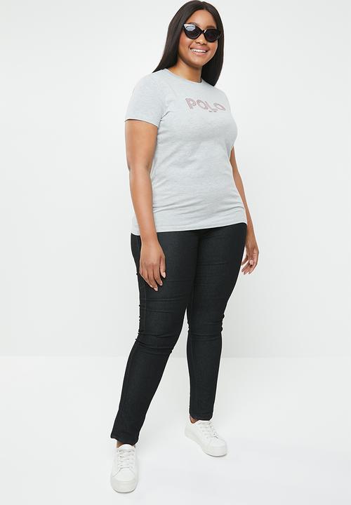 POLO - Plus size alana printed tee - grey