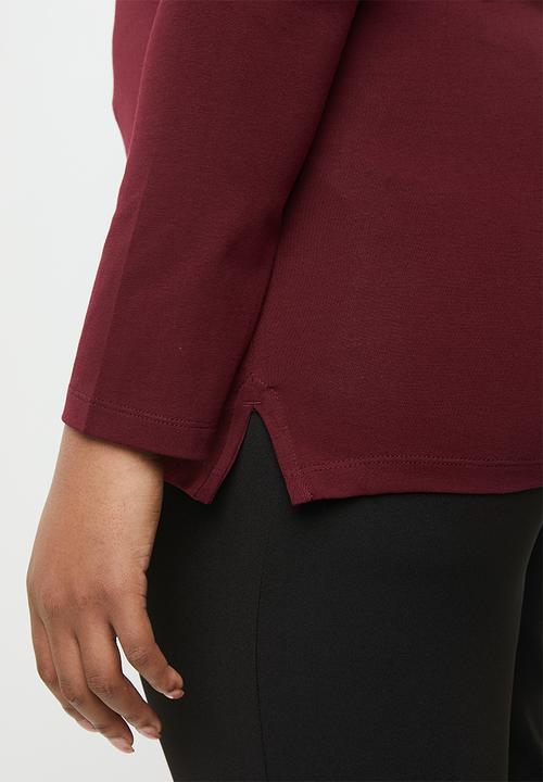 POLO - Plus size emily pony tee - burgundy