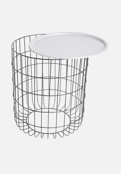 Sixth Floor - Heron basket side table - grey 