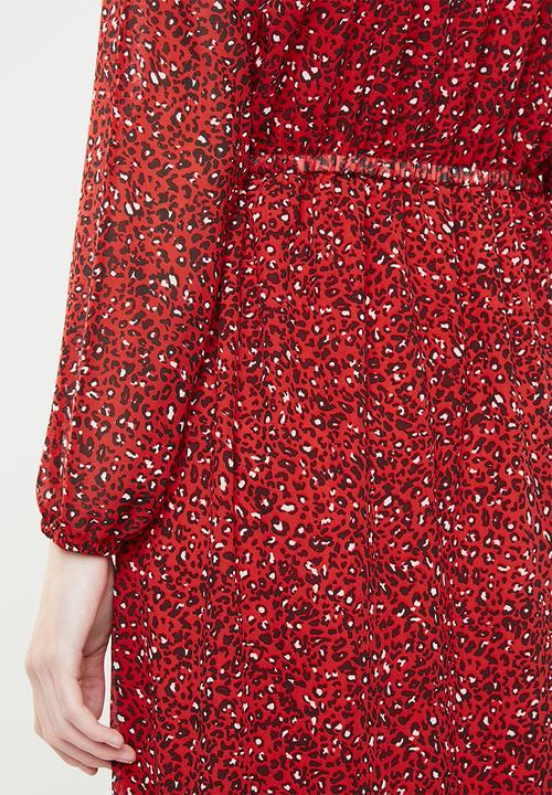 ONLY - Star maxi chiffon dress - red