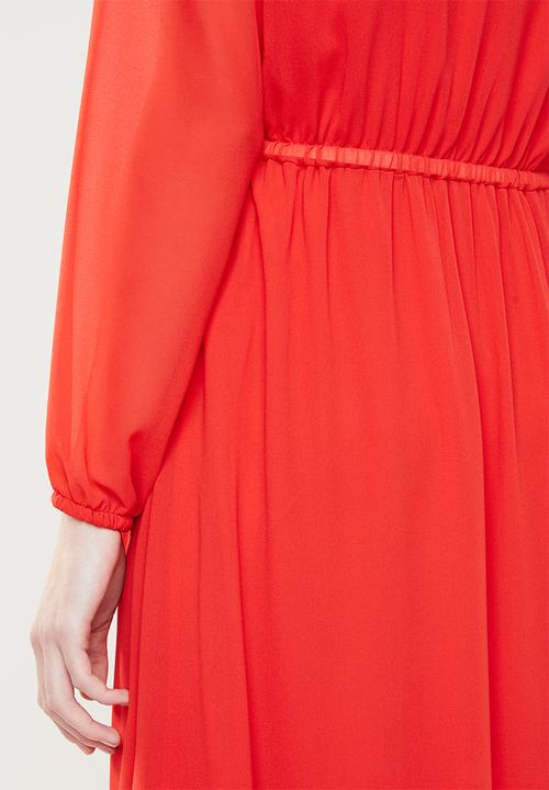 ONLY - Star maxi chiffon dress - orange 