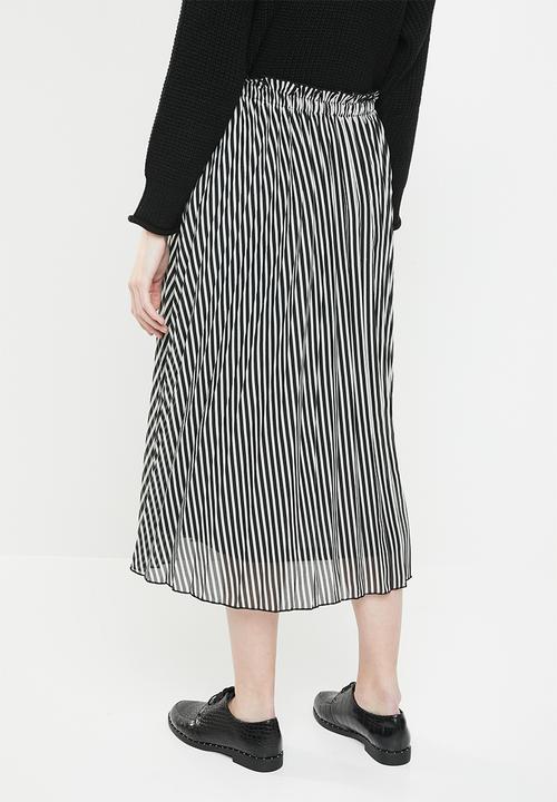 ONLY - Paige life above calf skirt - black & white