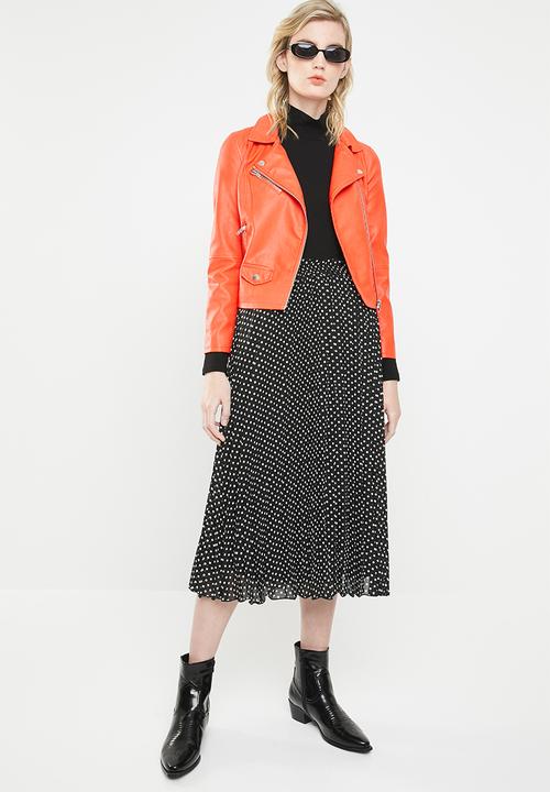 ONLY - Paige life above calf skirt - black & white 