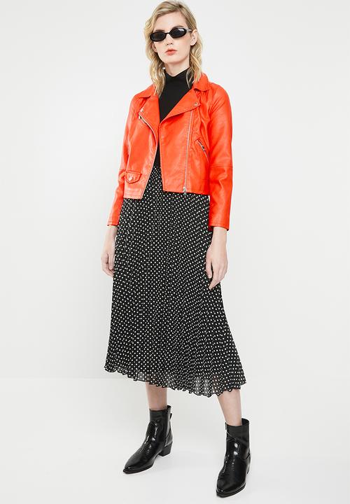 ONLY - Summer faux leather jacket - orange
