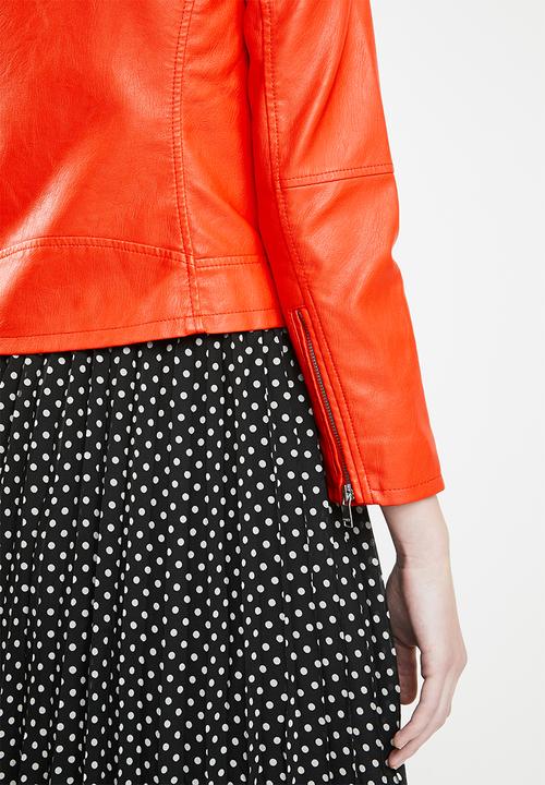 ONLY - Summer faux leather jacket - orange